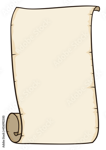 Vertical design with unrolled scroll and torn borders, Vector illustration