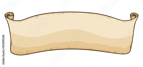 Long unrolled scroll template in cartoon style, Vector illustration