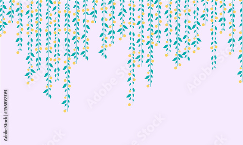 vines climbing the walls. White back vector illustration.