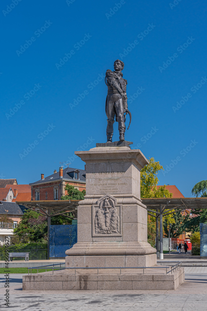 Fototapeta premium Colmar, France - 09 06 2021: General Rapp monument by Bartholdi