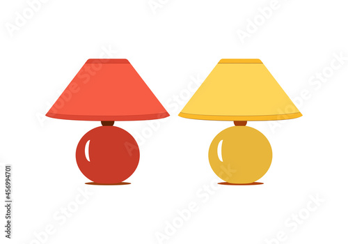 Table lamps for home on white background vector illustration