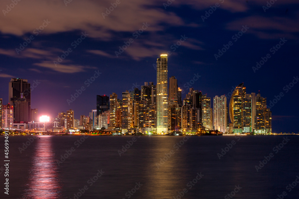 Panama City Arquitecture Night View bay