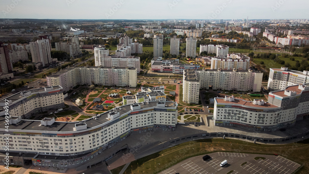 Fototapeta premium City block. Modern multi-storey buildings. Aerial photography.