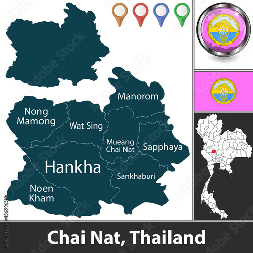 Map of Chai Nat, Thailand