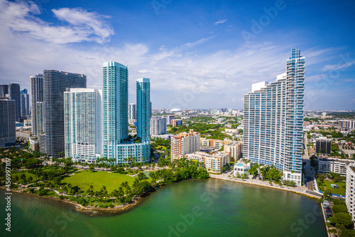 Aerial Drone of Biscayne Bay Miami Florida  © Jin