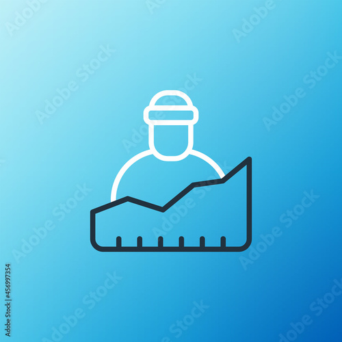 Line Growth of homeless icon isolated on blue background. Homelessness problem. Colorful outline concept. Vector