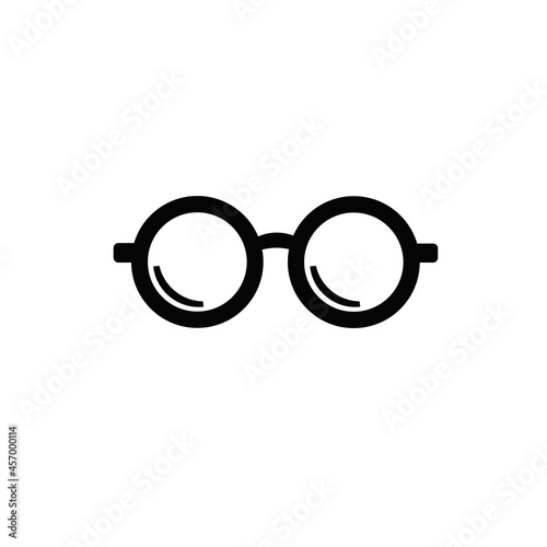 Glasses for sight, black color icon in flat style. Isolated on white background vector illustration