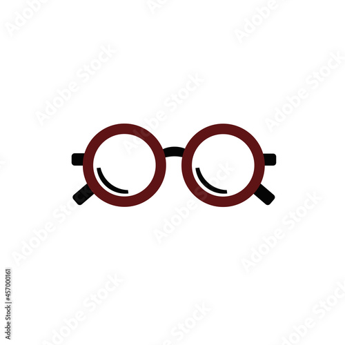 Glasses for sight, black color icon in flat style. Isolated on white background vector illustration