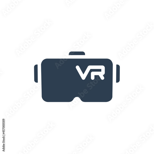 VR glasses, goggles, virtual reality 360 solid flat icon. vector illustration