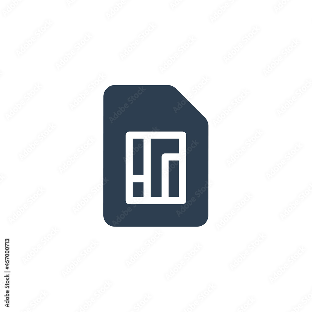 SIM card solid flat icon. vector illustration SIM card solid flat icon. vector illustration