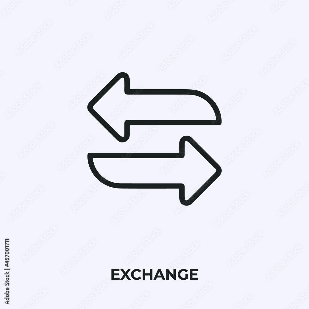 exchange icon vector. Linear style sign for mobile concept and web