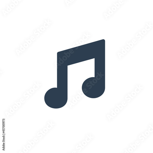 music note symbol solid flat icon. vector illustration