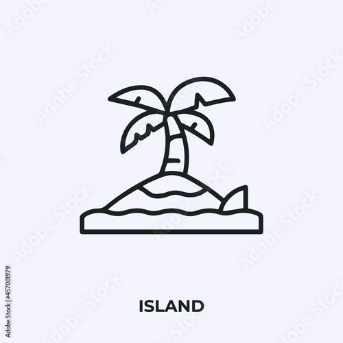 island icon vector. Linear style sign for mobile concept and web design. island symbol illustration. Pixel vector graphics - Vector.