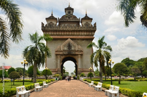 Patuxai, Victory Gate or Gate of Triump, Monument Aux Morts, war monument in the centre of Vientiane, Laos