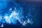 Abstract gradient bright blue background with smoke