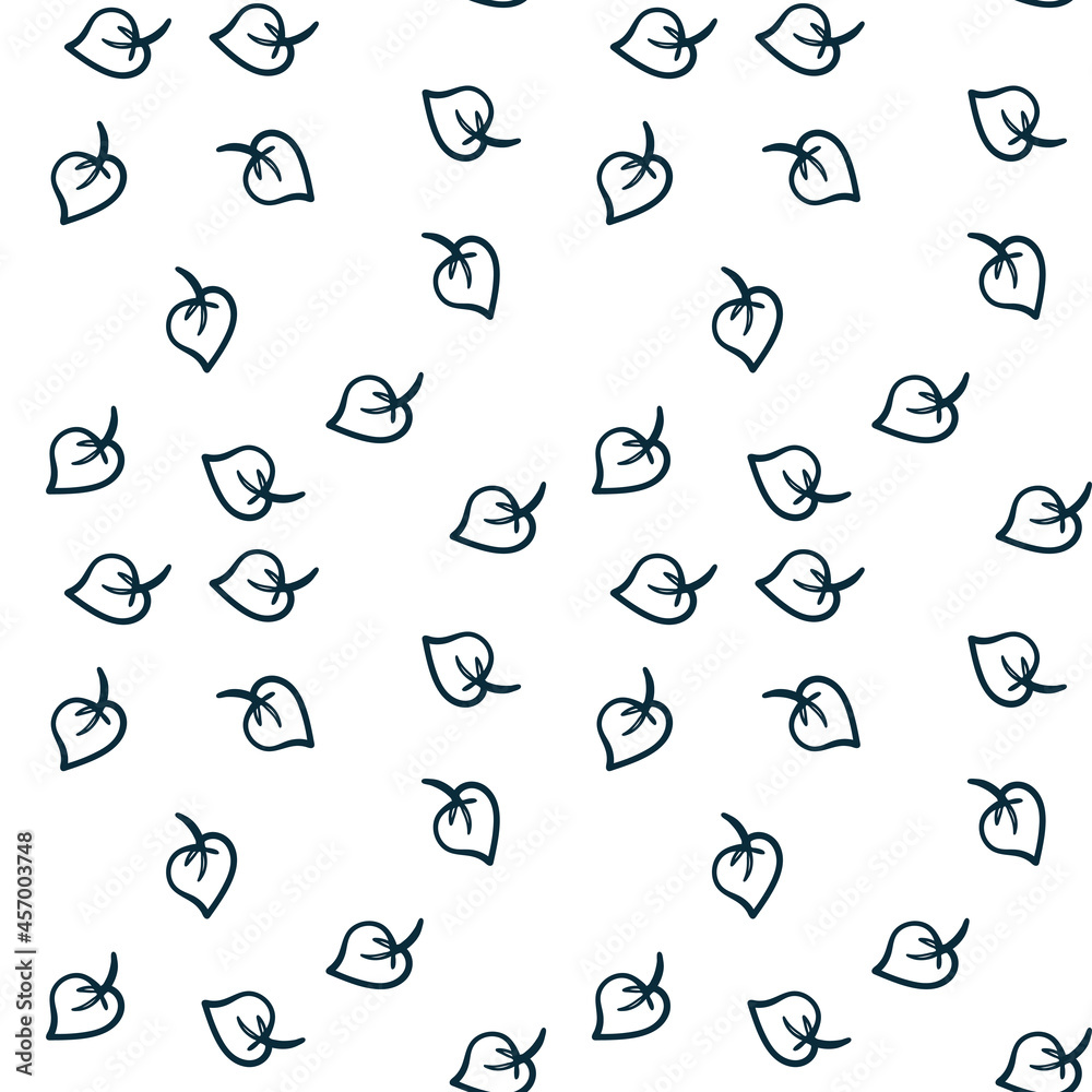 leaves vector seamless pattern outline decorative leaves vector seamless pattern outline decorative