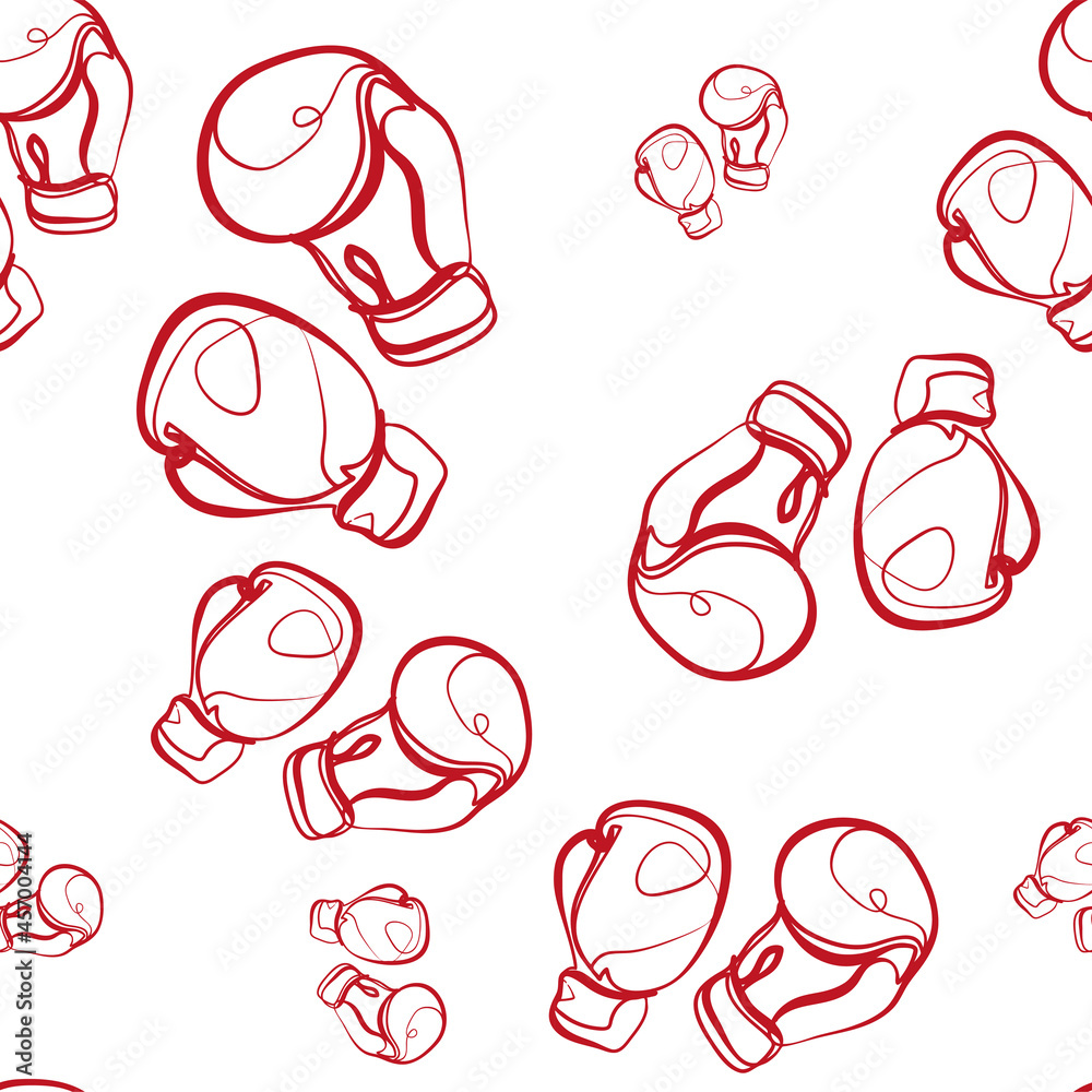 boxing gloves fitness vector seamless pattern outline decorative