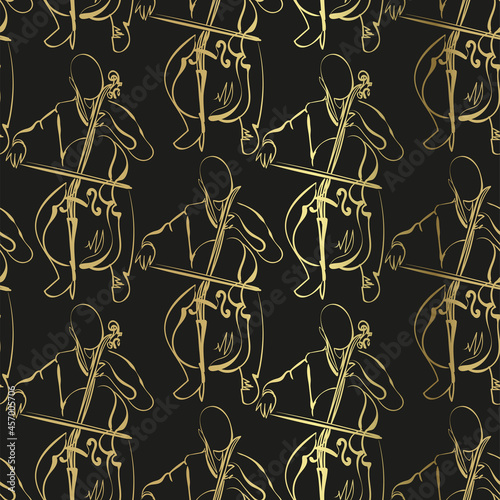 violin double bass sketch vector illustration isolated design element isolated