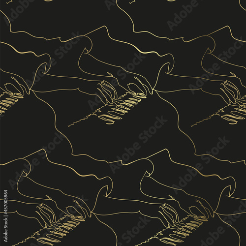 play piano keys hands sketch vector illustration isolated design element isolated