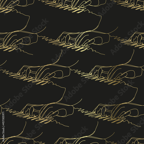 play piano keys hands sketch vector illustration isolated design element isolated