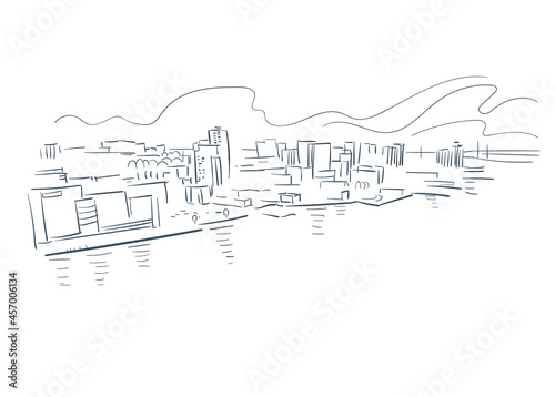 Halifax Nova Scotia Canada vector sketch city illustration line art