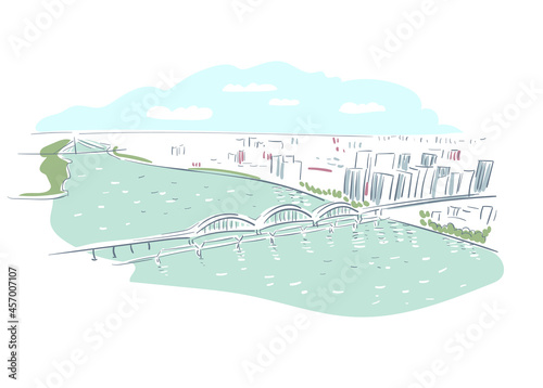 Harbin Heilongjiang province China vector sketch city illustration line art sketch photo