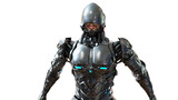Mechanic Cyborg of background, 3d rendering