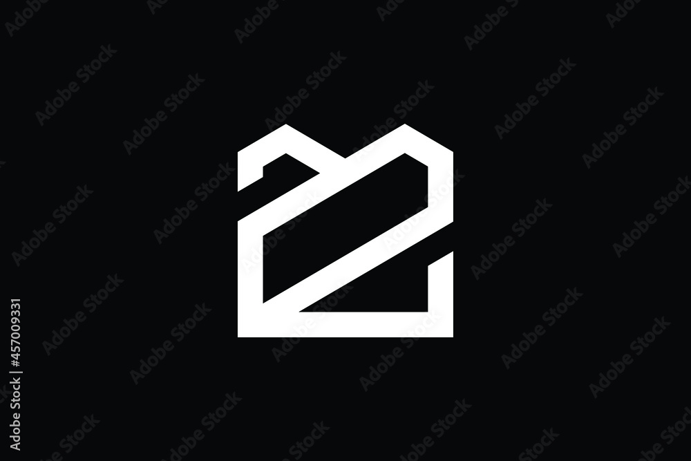 ZM logo letter design on luxury background. MZ logo monogram initials letter concept. ZM icon logo design. MZ elegant and Professional letter icon design on black background. M Z ZM MZ