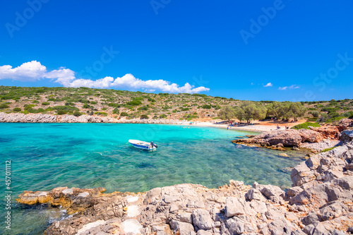 Fototapeta Naklejka Na Ścianę i Meble -  Tropical beach of Agia Dinami at the South of Chios island, Greece.