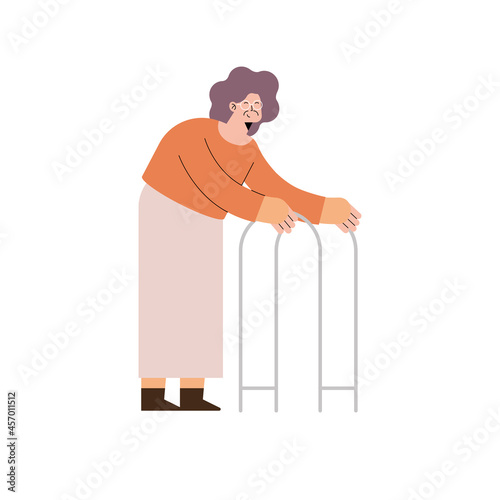 Old woman with walker