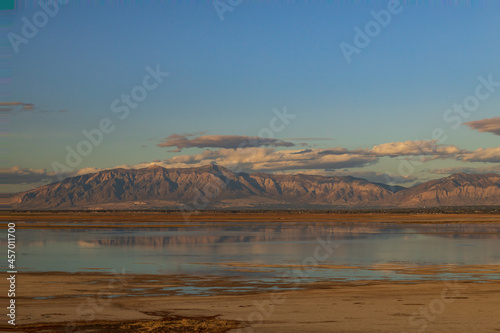 Sunset at The Great Salt Lake, Antelope Island State Park, Salt Lake City, Utah, USA photo