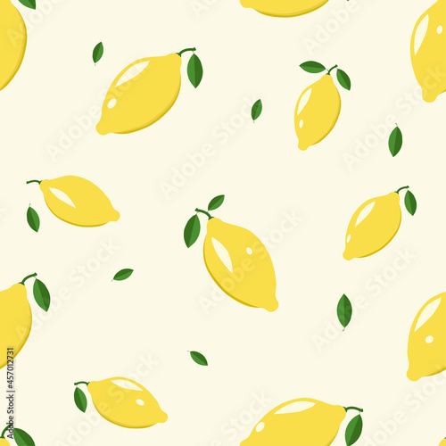 Fototapeta Naklejka Na Ścianę i Meble -  Lemons seamless pattern for printing