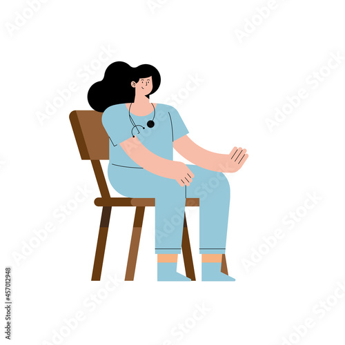 woman nurse on chair