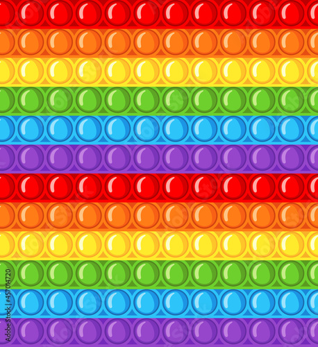 Pop it fidget seamless pattern antistress sensory toy in flat style.