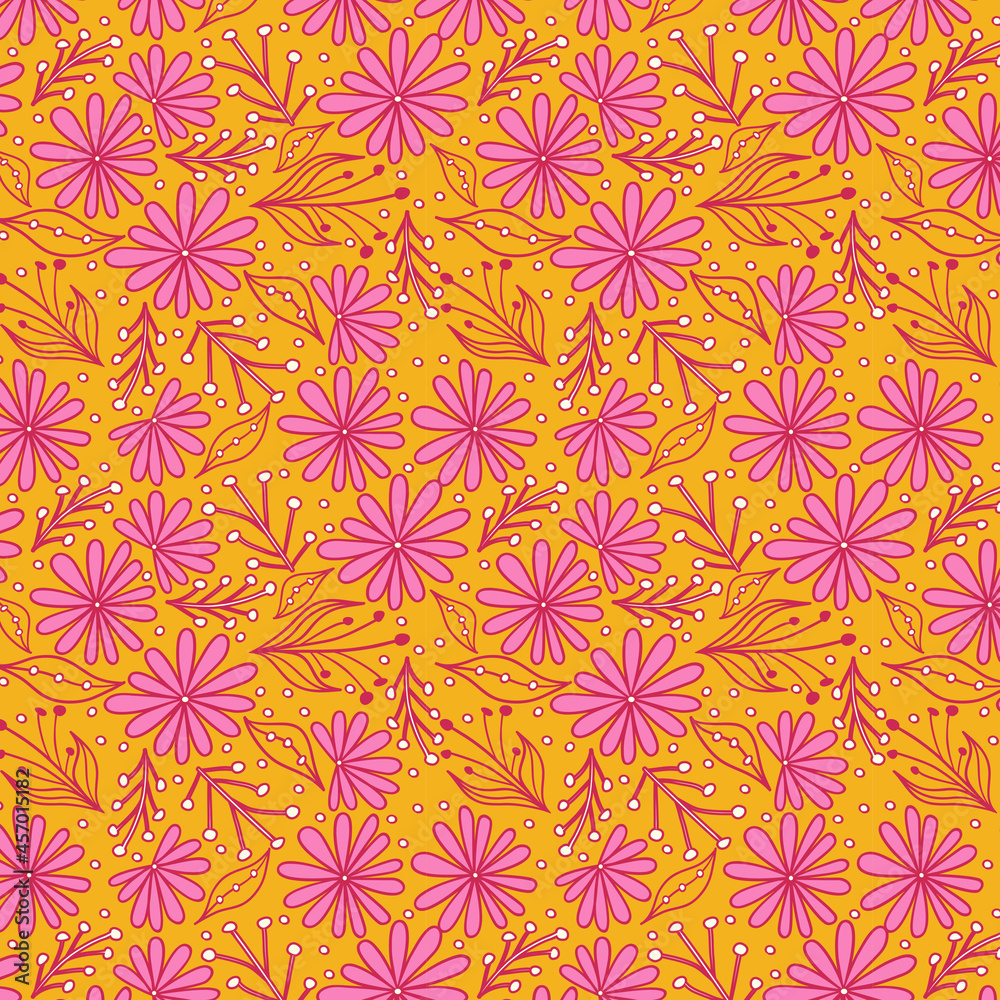 Pink Wild Flowers Pattern Design Pink Wild Flowers Pattern Design