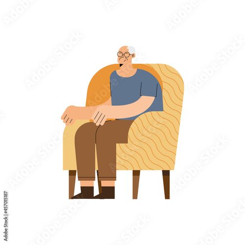 Old man on chair