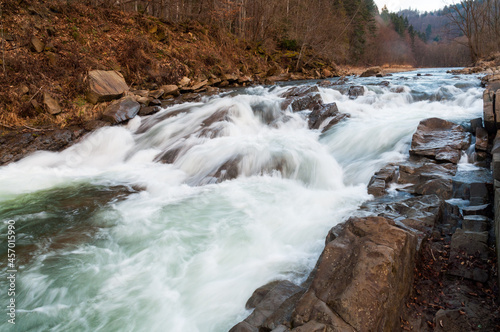 The Wetlinka River flowing through the Sine Wiry Reserve, the Bieszczady Mountains