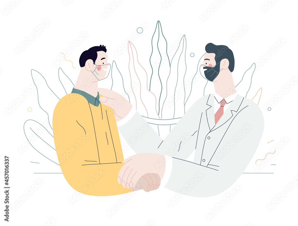 Doctor and patients - medical insurance illustration. Modern flat vector Doctor and patients - medical insurance illustration. Modern flat vector