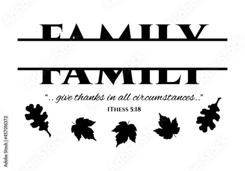 Family thanksgiving sign with bible verse
