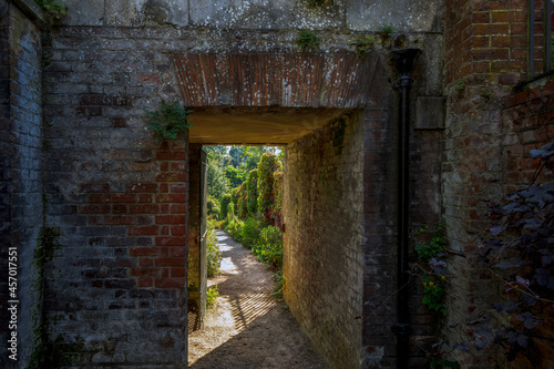 Doorway in Hill Gardens, Hampstead Heath, on a sunny summer afternoon, London, England © veronique