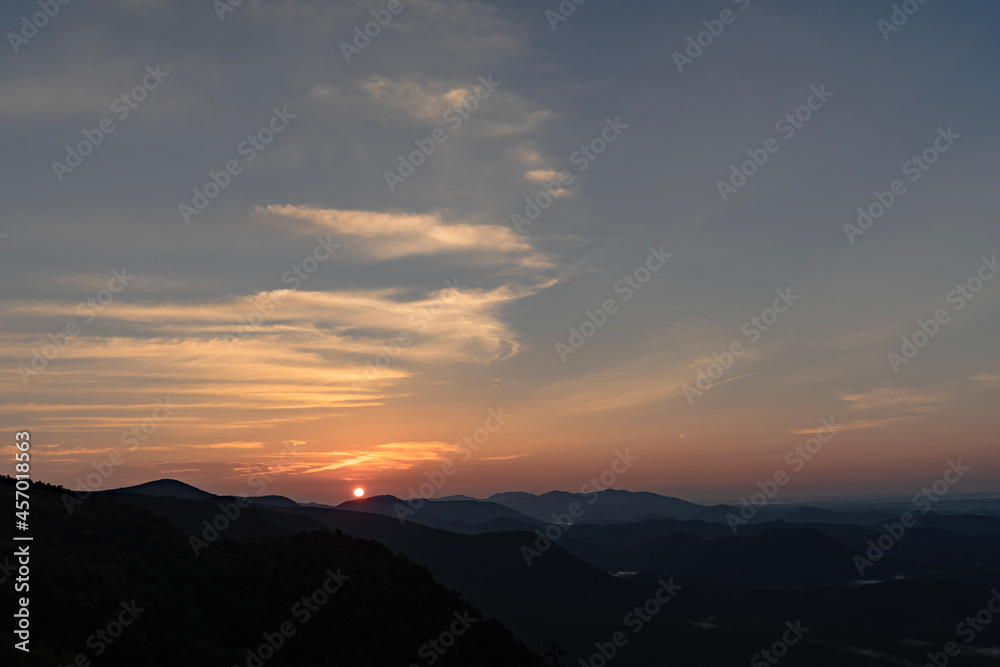 sunset over the mountains