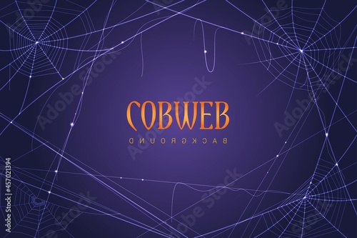 halloween purple spiderweb background vector design illustration