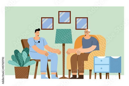 male nurse with old man