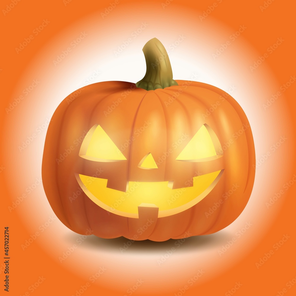 realistic scary halloween pumpkin vector design illustration
