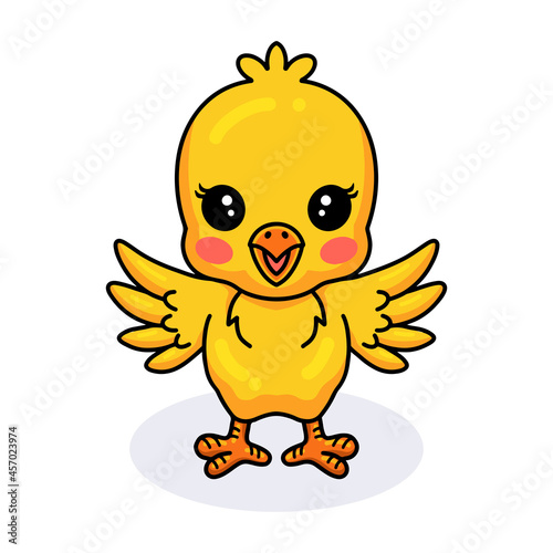Cute little yellow chick cartoon