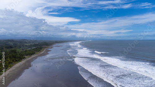Fototapeta Naklejka Na Ścianę i Meble -  Aerial Esterillos Beach in Puntarenas Costa Rica