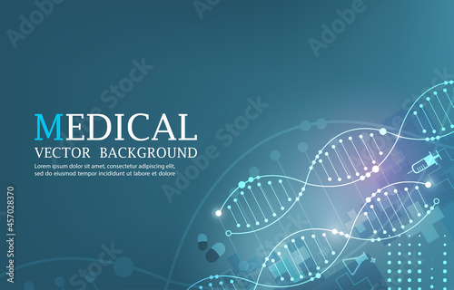 Vector abstract blue DNA concept.Medical futuristic image.