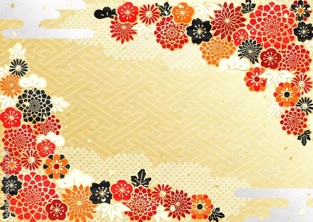 着物のような模様の和風花柄背景素材 Stock Vector Adobe Stock 着物のような模様の和風花柄背景素材 Stock Vector Adobe Stock