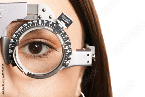 Young woman undergoing eye ...