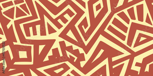 Unique Geometric Vector Seamless Pattern made in ethnic style. Aztec textile print. African traditional design. Creative boho pattern. Perfect for site backgrounds, wrapping paper and fabric design.
